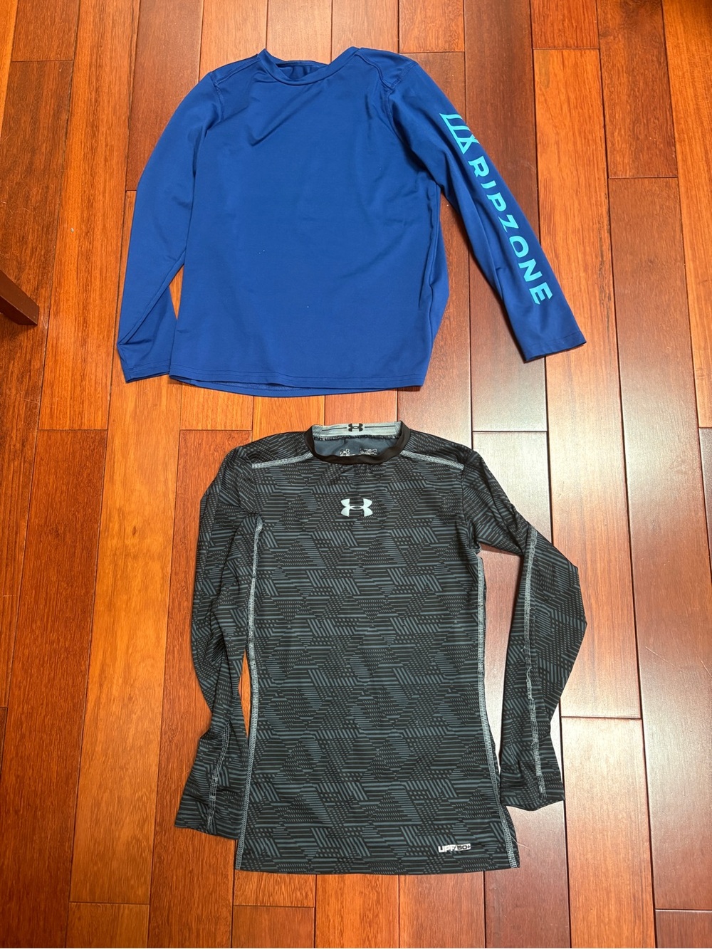 Ripzone Blue Long Sleeve Top & Under Armour Black Compression Shirt boys